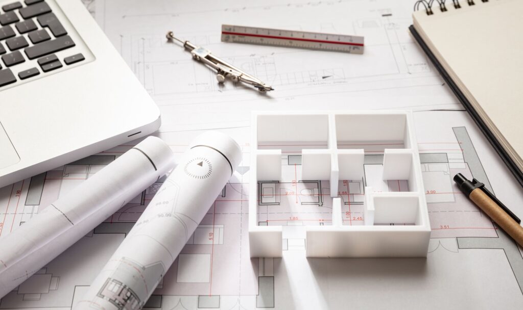 Planung mit Modell und Plänen